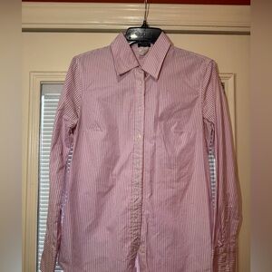 Pink Striped J.Crew Womens Button Up Business Casual Shirt